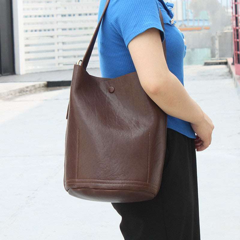 Genuine Leather Beach Bag Women Woyaza