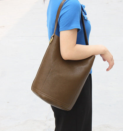 Trendy Leather Carryall Bag Woyaza