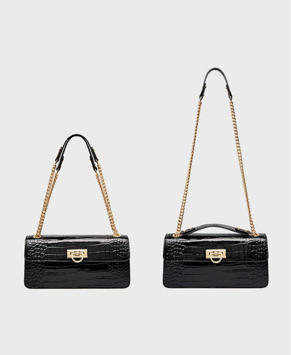 Sophisticated Ladies' Shoulder Bag with Chain Detail