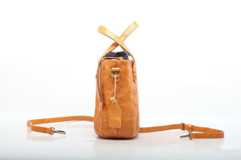 Vintage Style Handcrafted Leather Bucket Bag Trendy Woyaza