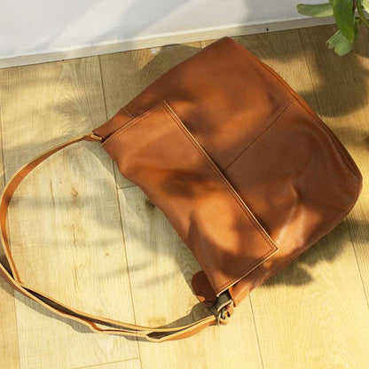 Vintage Style High Capacity Leather Shoulder Bag Woyaza