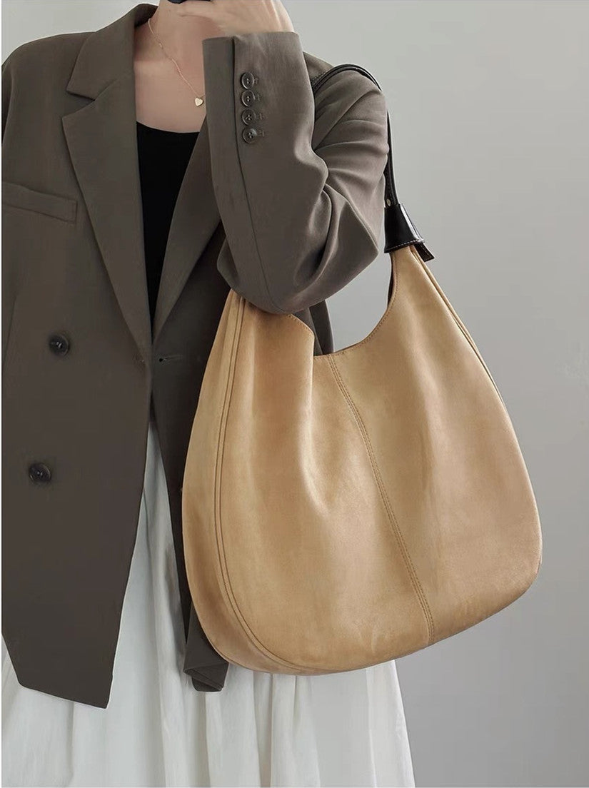 Spacious Women's Leather Shoulder Bag
