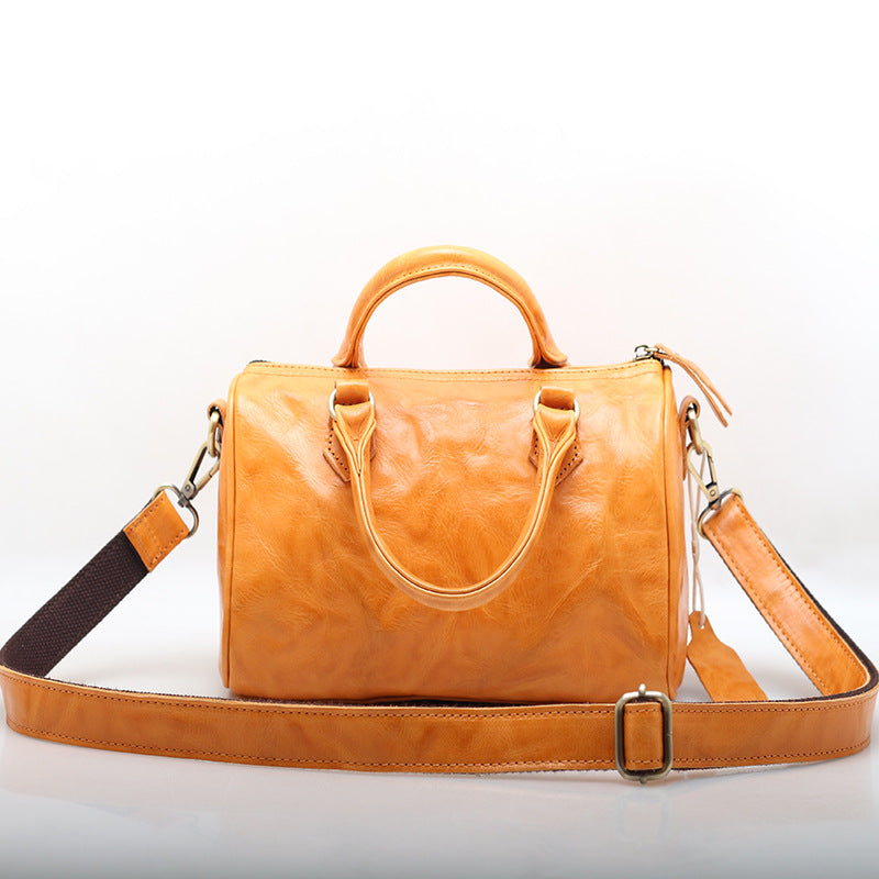 Elegant Leather Boston Tote Bag for Women woyaza