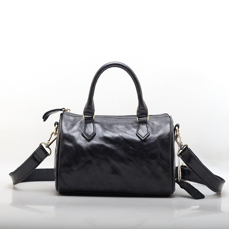 Luxury Leather Boston Bag for Women woyaza