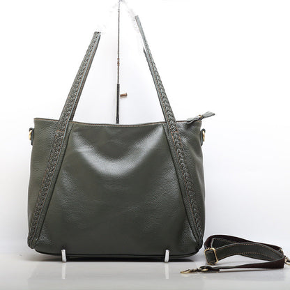 Stylish Leather Women's Spacious Work Shoulder Bag woyaza