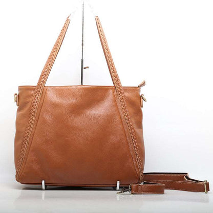 Trendy Leather Women's Roomy Work Shoulder Bag woyaza
