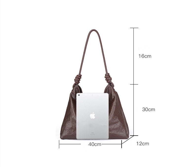 Chic Soft Leather Single-Handle Tote Purse