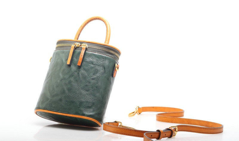 Stylish Leather Bucket Shoulder Bag Woyaza