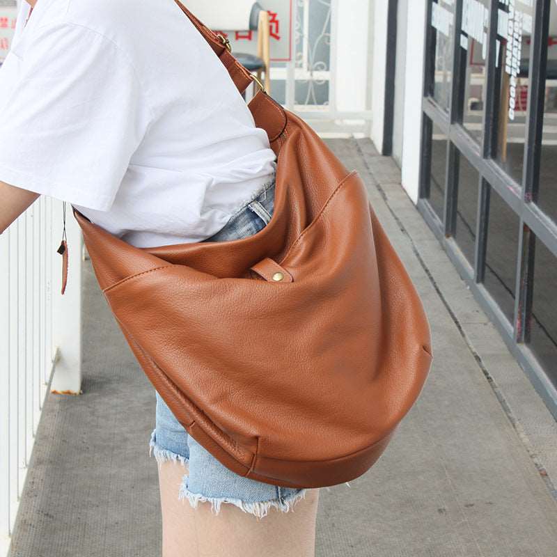 High Capacity Women's Genuine Leather Crossbody Bag