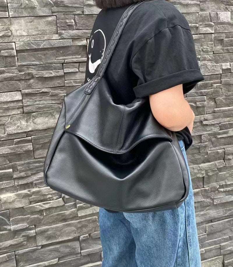 Stylish Retro Shoulder Bag Genuine Leather Tote woyaza