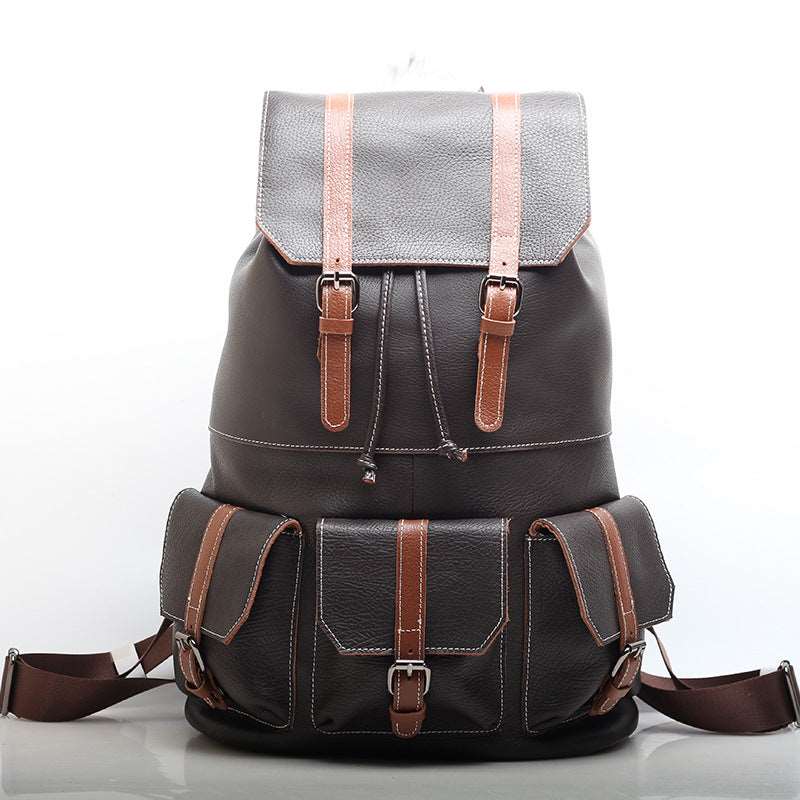 Classic Leather Travel Daypack Woyaza