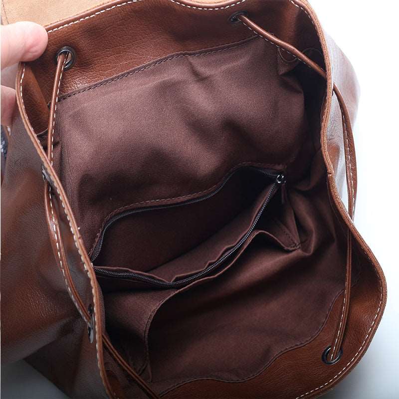 Genuine Leather Campus Backpack Woyaza