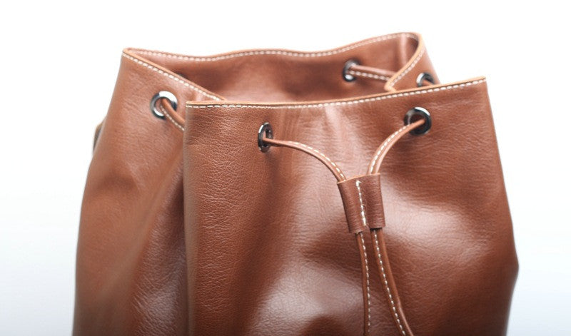 Vintage Leather Daypack for Men Woyaza