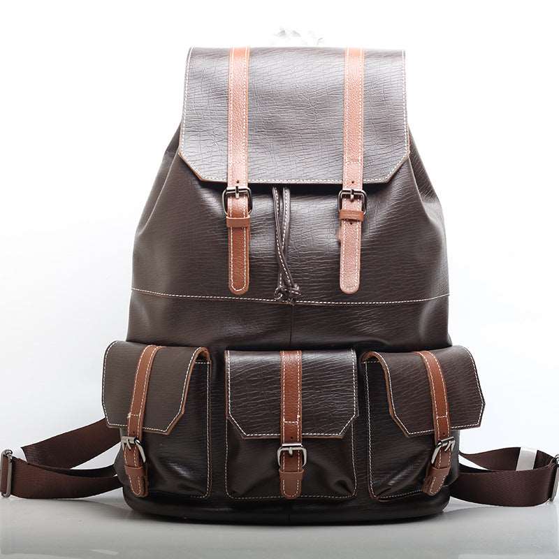 Spacious Leather Hiking Backpack Woyaza