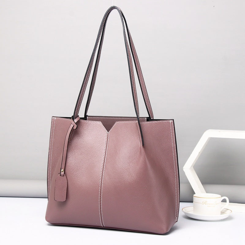 Trendy Leather Work Tote with Single Shoulder Strap woyaza