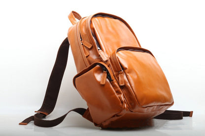 High-Capacity Genuine Leather Backpack for Business and Travel woyaza