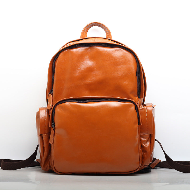Elegant Genuine Leather Laptop Backpack for Travel and Work woyaza