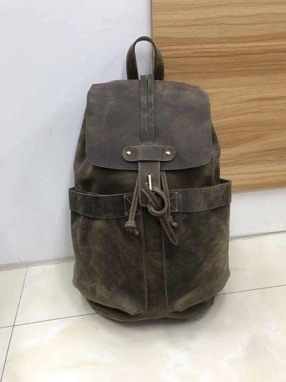 Sleek Leather Men's Backpack for Travel Woyaza