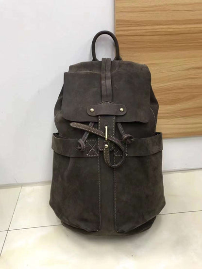 Classic Leather School Backpack for Men Woyaza