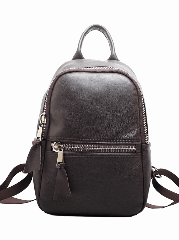 Genuine Leather Ladies Fashion Backpack Casual Bag woyaza