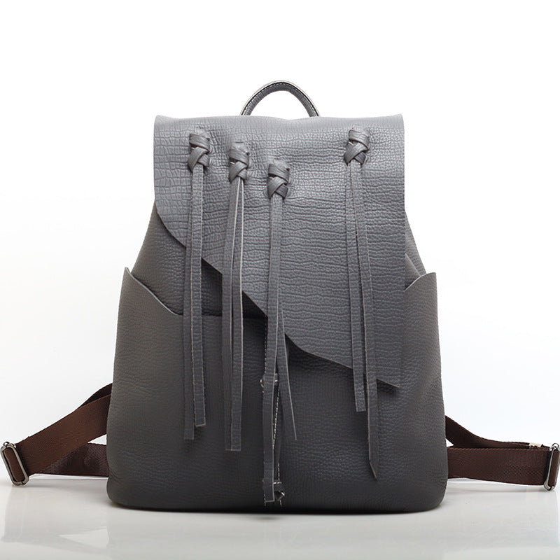Fashion-forward Genuine Leather Backpack for Tech-Savvy Individuals woyaza