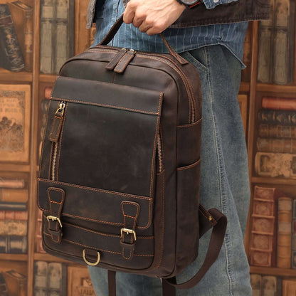 Retro Genuine Leather Laptop Bag Woyaza