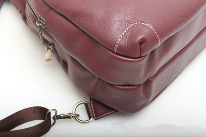 Elegant Leather Rucksack for Travel Woyaza