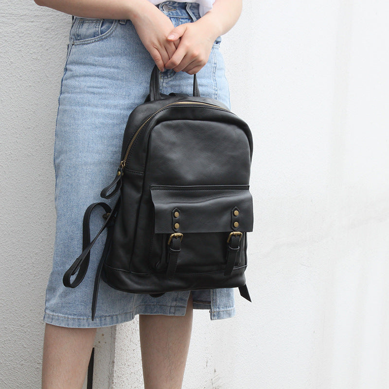 Chic Leather Knapsack for Ladies Woyaza