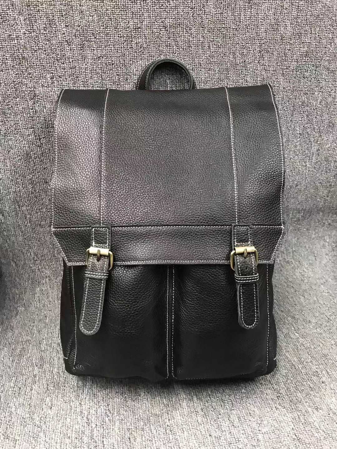 Classic Leather Backpack for Traveling and Daily Use woyaza
