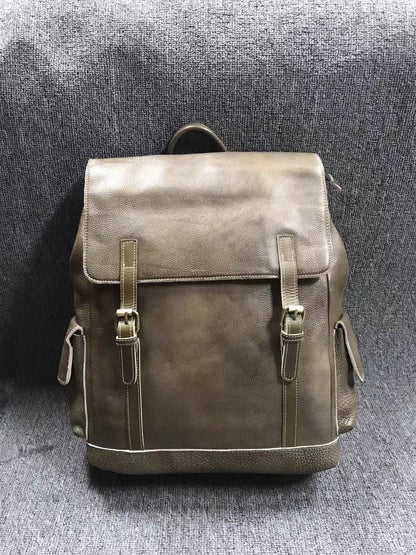 Genuine Leather Retro Travel Bag for Men woyaza