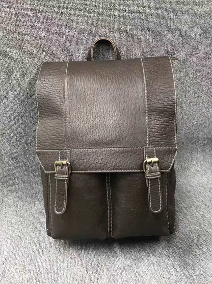 Vintage Style High Capacity Leather Backpack for Men Traveling woyaza