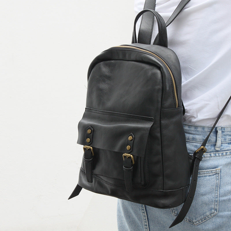 Trendy Leather Campus Backpack for Women Woyaza