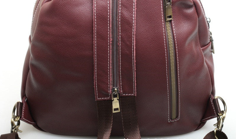 Versatile Leather Campus Backpack Woyaza