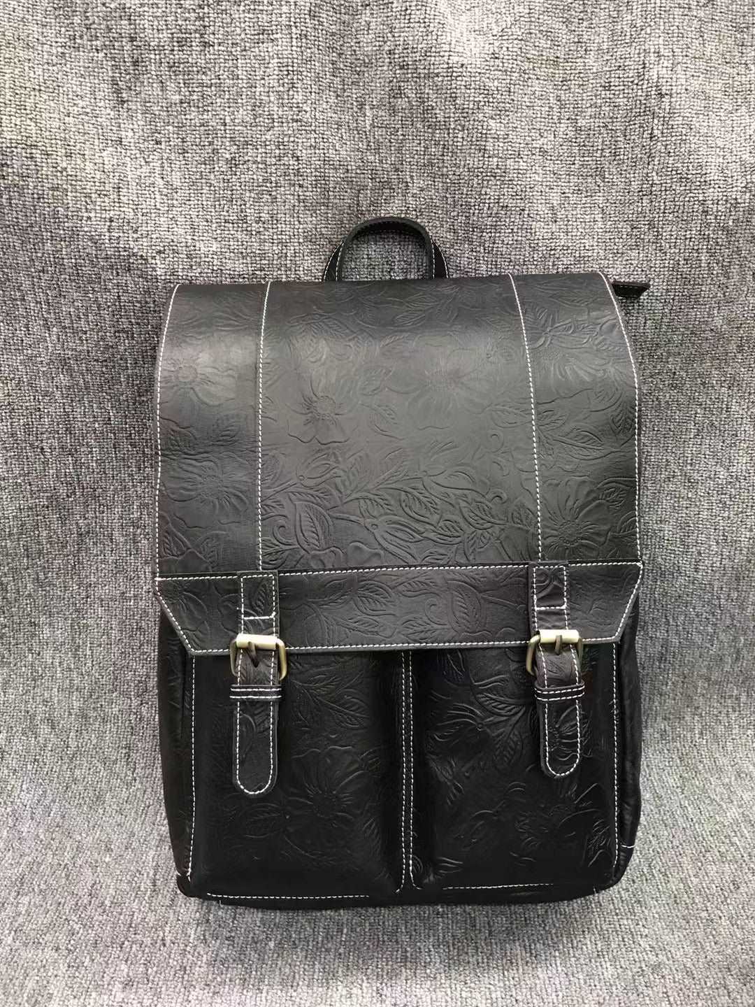 Vintage Leather Backpack with Ample Room for Men's Essentials woyaza