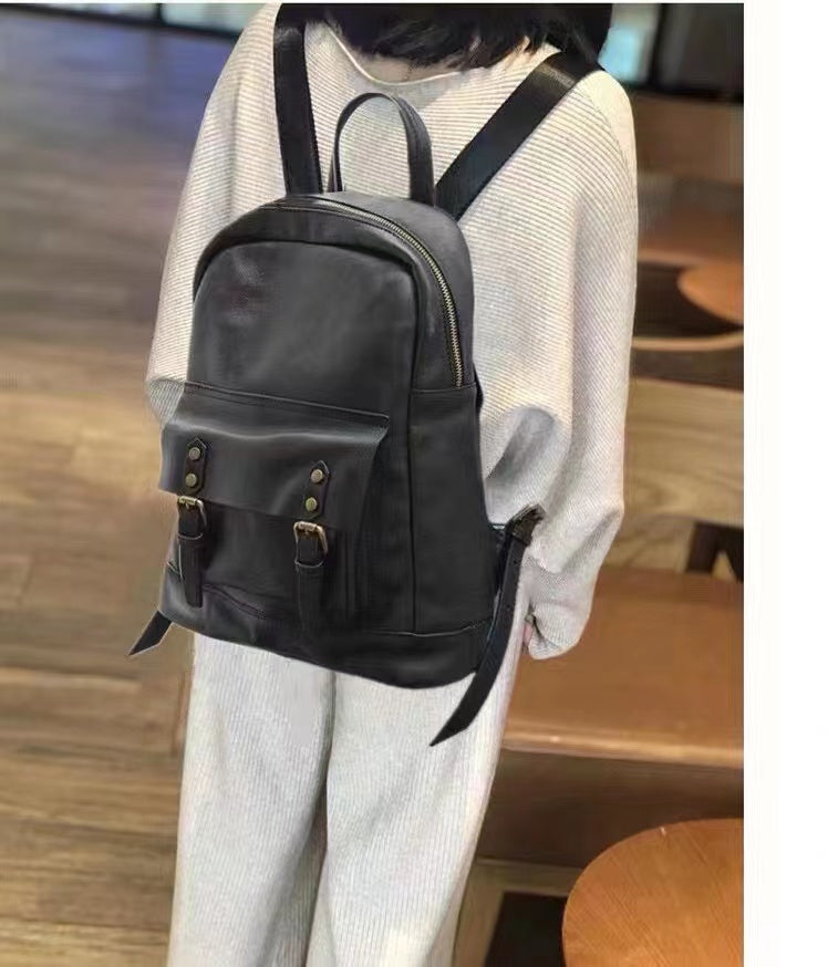 Fashionable Leather Travel Backpack for Women Woyaza