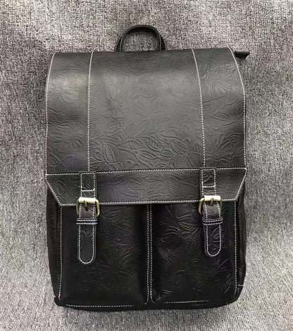  Genuine Leather Large Capacity Travel Backpack woyaza
