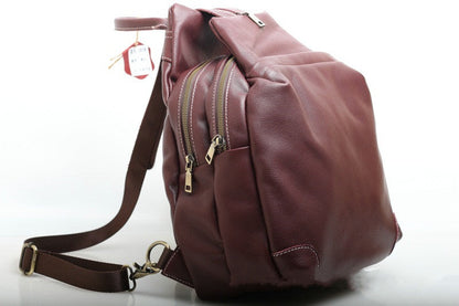 Multi-compartment Ladies' Leather Backpack Woyaza