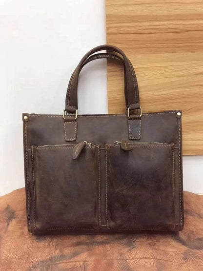 Distinctive Leather Laptop Messenger woyaza