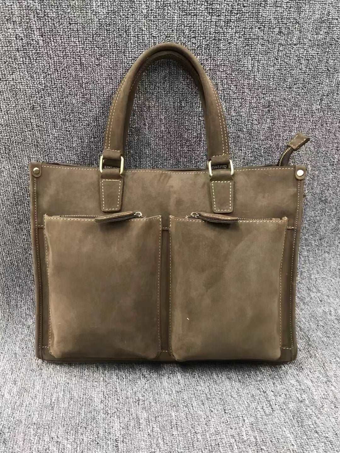 Professional Leather Work Tote woyaza