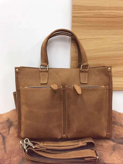 Fashionable Leather Office Carryall woyaza