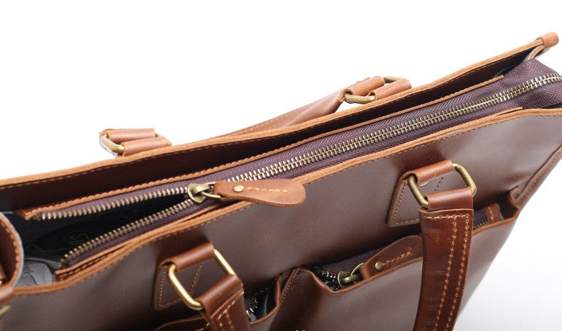 Stylish Leather Commuter Bag woyaza