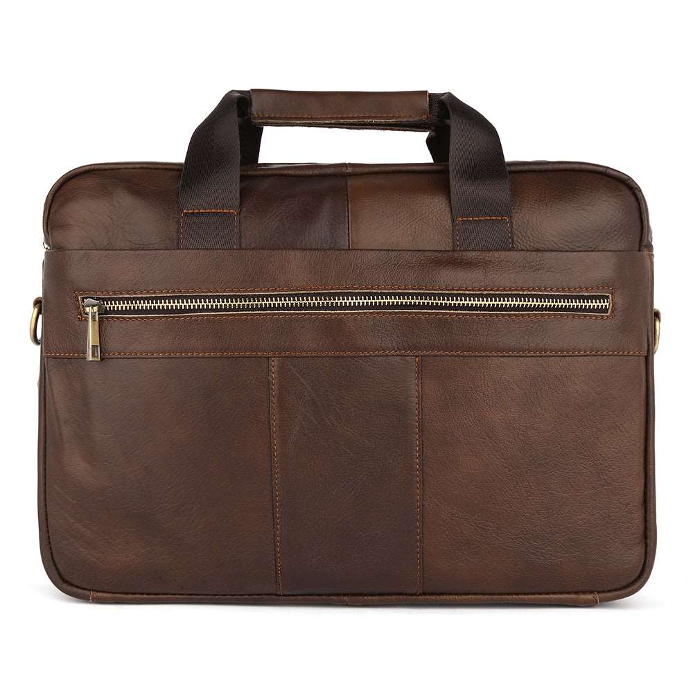 Traditional Leather Laptop Briefcase woyaza