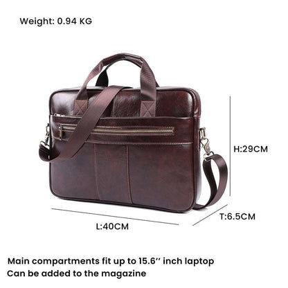 Professional Leather Laptop Shoulder Briefcase woyaza