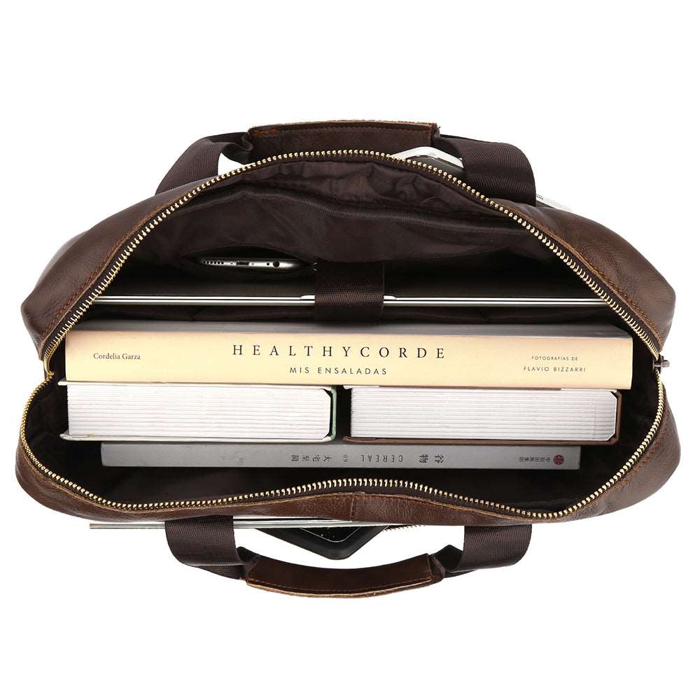 Vintage Style Leather Laptop Portfolio woyaza