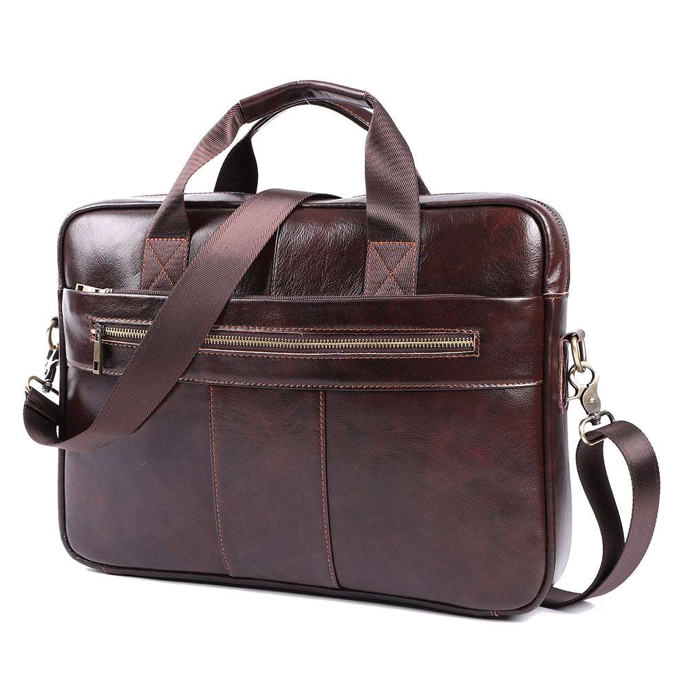 Executive Leather Laptop Shoulder Pack woyaza