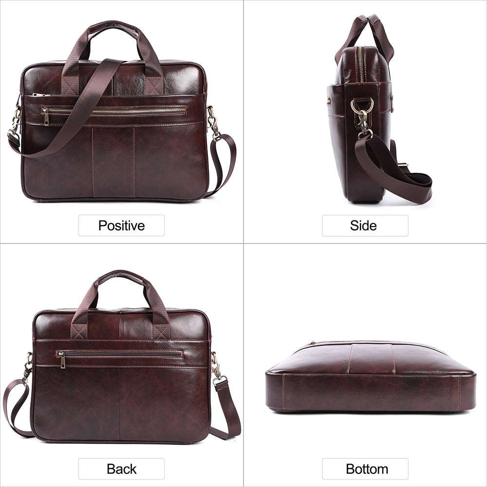 Genuine Leather Work Satchel with Laptop Pocket woyaza