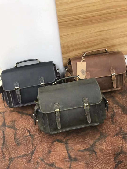 Premium Leather Vintage Postal Bag for Men woyaza