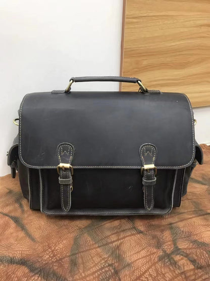 Durable Leather Vintage Postman Bag for Men woyaza