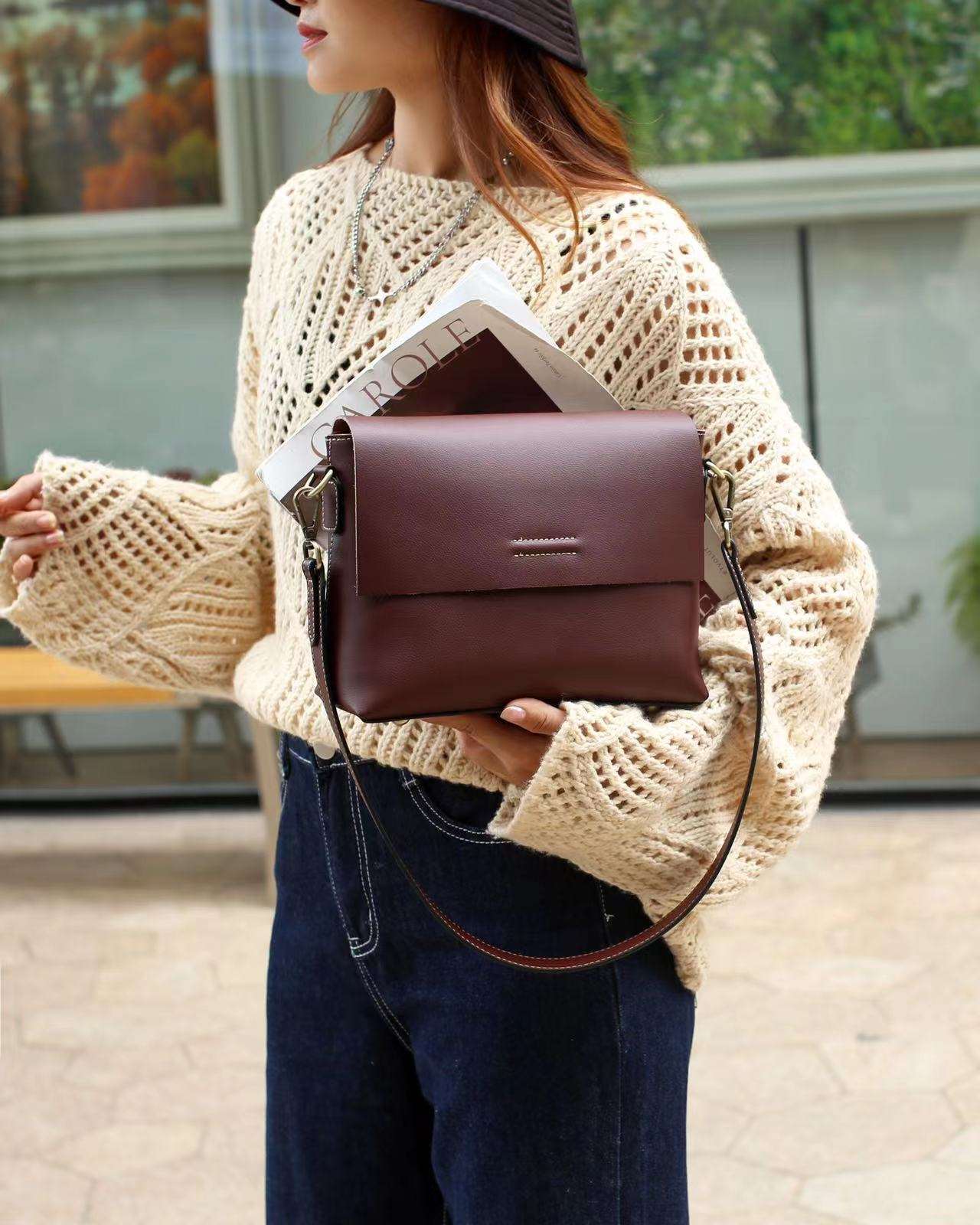 Trendy Crossbody Bag for Women in Genuine Leather woyaza