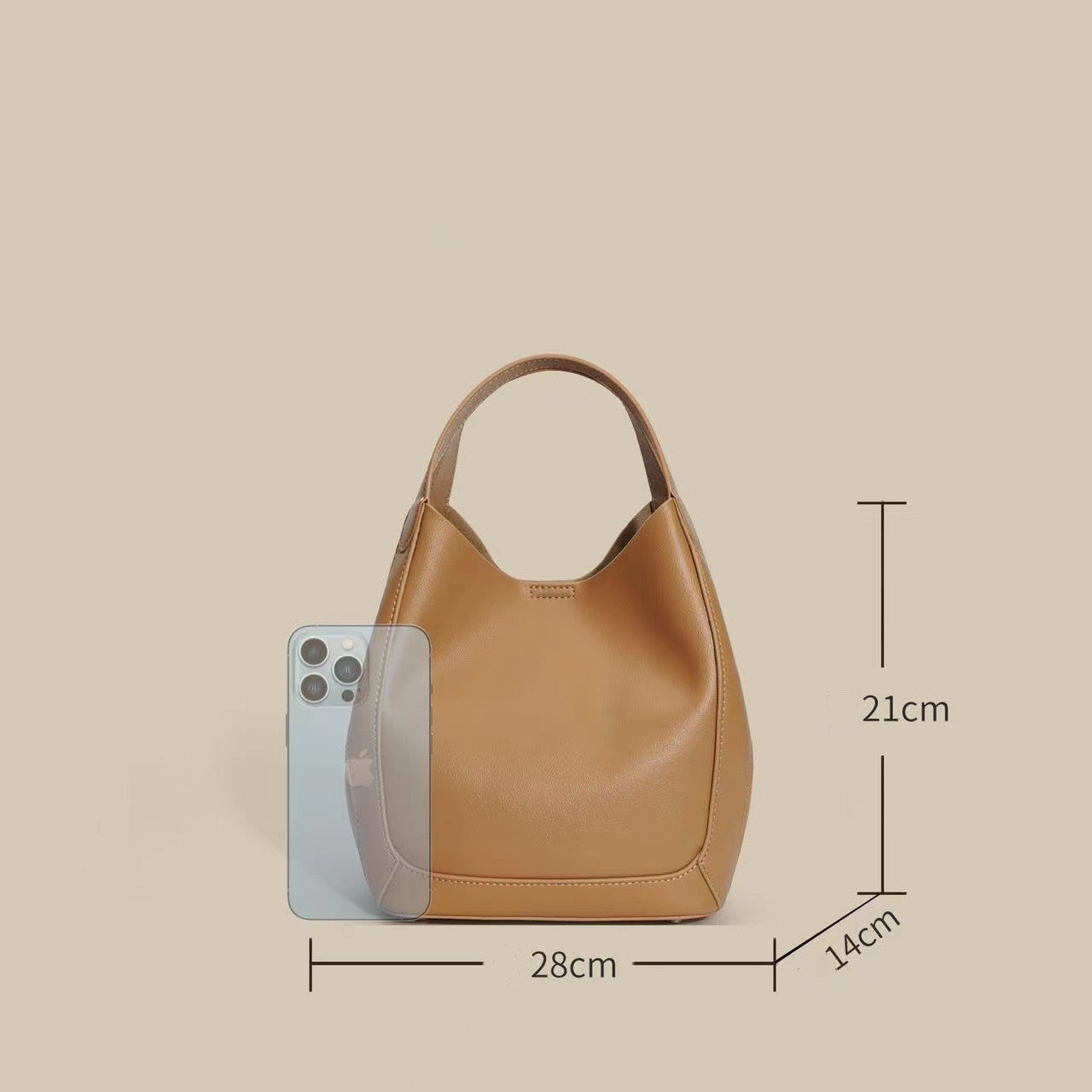 Versatile Leather Drawstring Bucket Bag Women's Choice woyaza